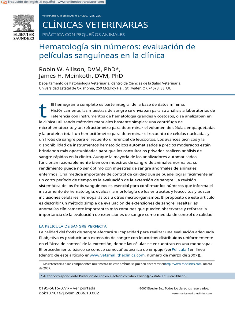 Hematology Without The Numbers in Clinic Blood Film Evaluation - En.es ...