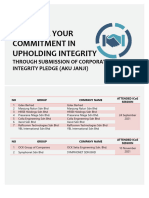 We Value Your Commitment in Upholding Integrity: Through Submission of Corporate Integrity Pledge (Aku Janji)