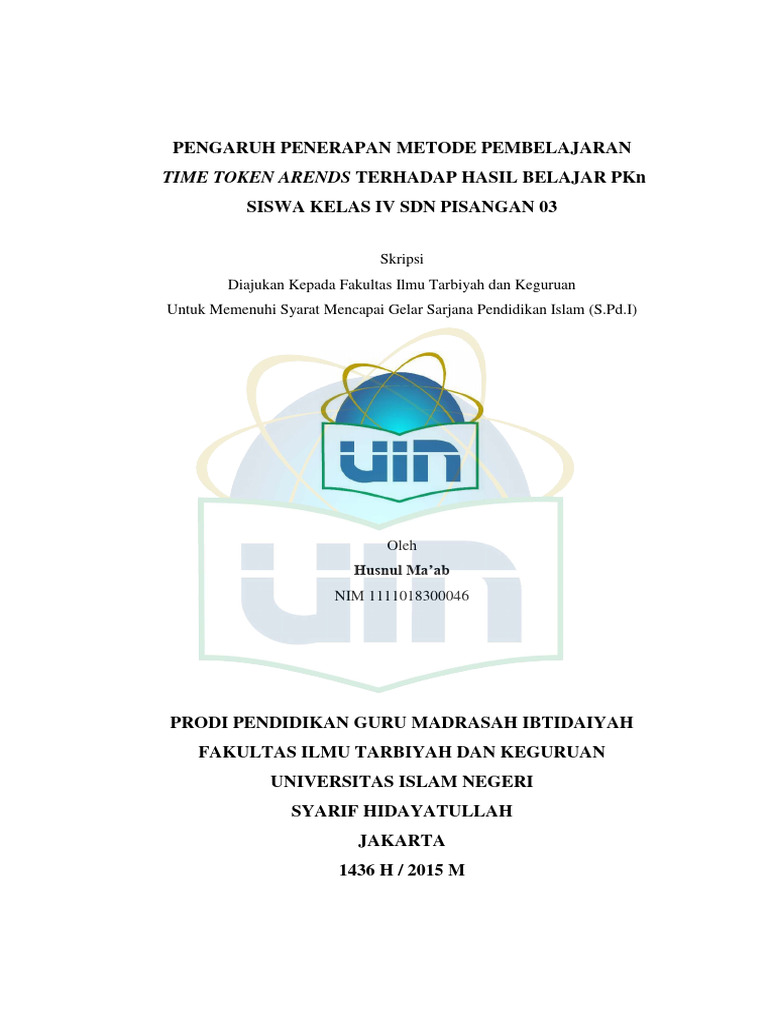 Pengaruh Metode Time Token PKn Kelas IV | PDF | Kesehatan Holistik ...