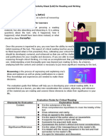 Critical Reading Learning Activity Sheet