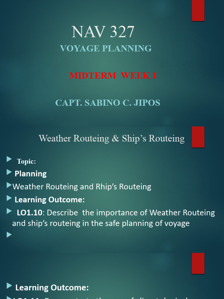 Weather Routeing in Voyage Planning | PDF | Traffic | Ships