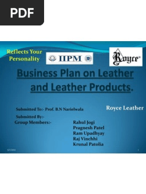 Business Plan on Leather and Leather Products