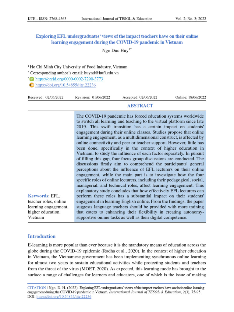 EFL Students' Views on Teacher Impact | PDF | Learning | Educational ...