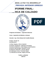 Informe Final - Ing. Métodos y Tiempos - Empresa de Calzado