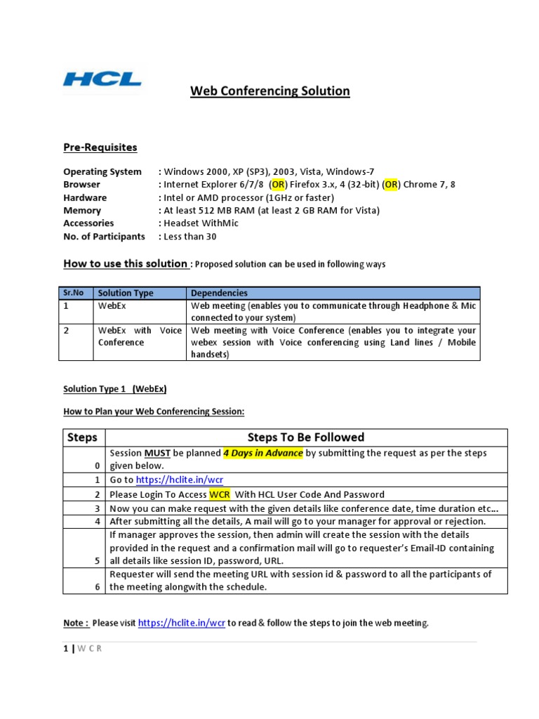 Web Conferencing Setup Guide | PDF | Windows Vista | Password
