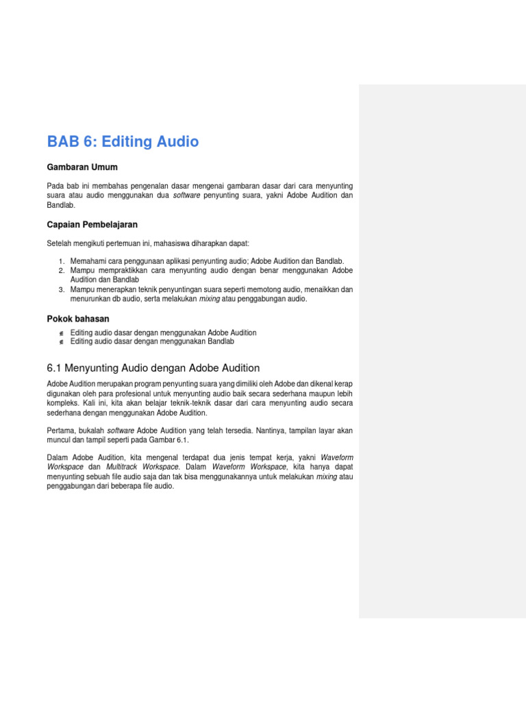 Panduan Editing Audio dengan Adobe Audition | PDF