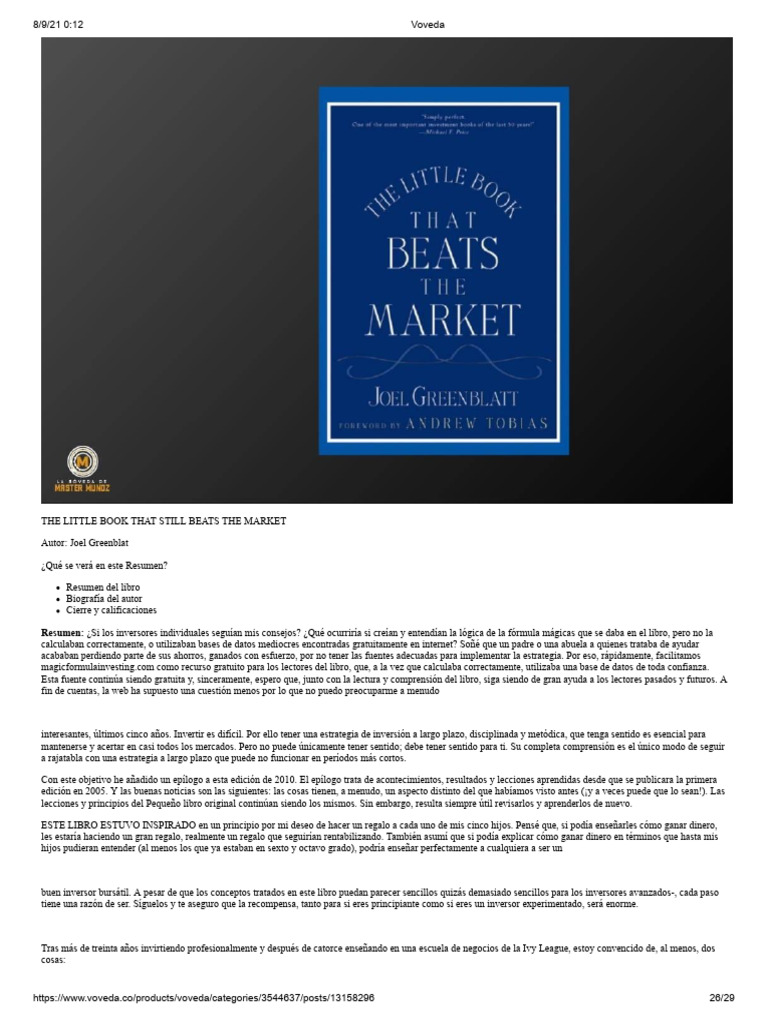 The Little Book That Still Beats The Market PDF Dólar