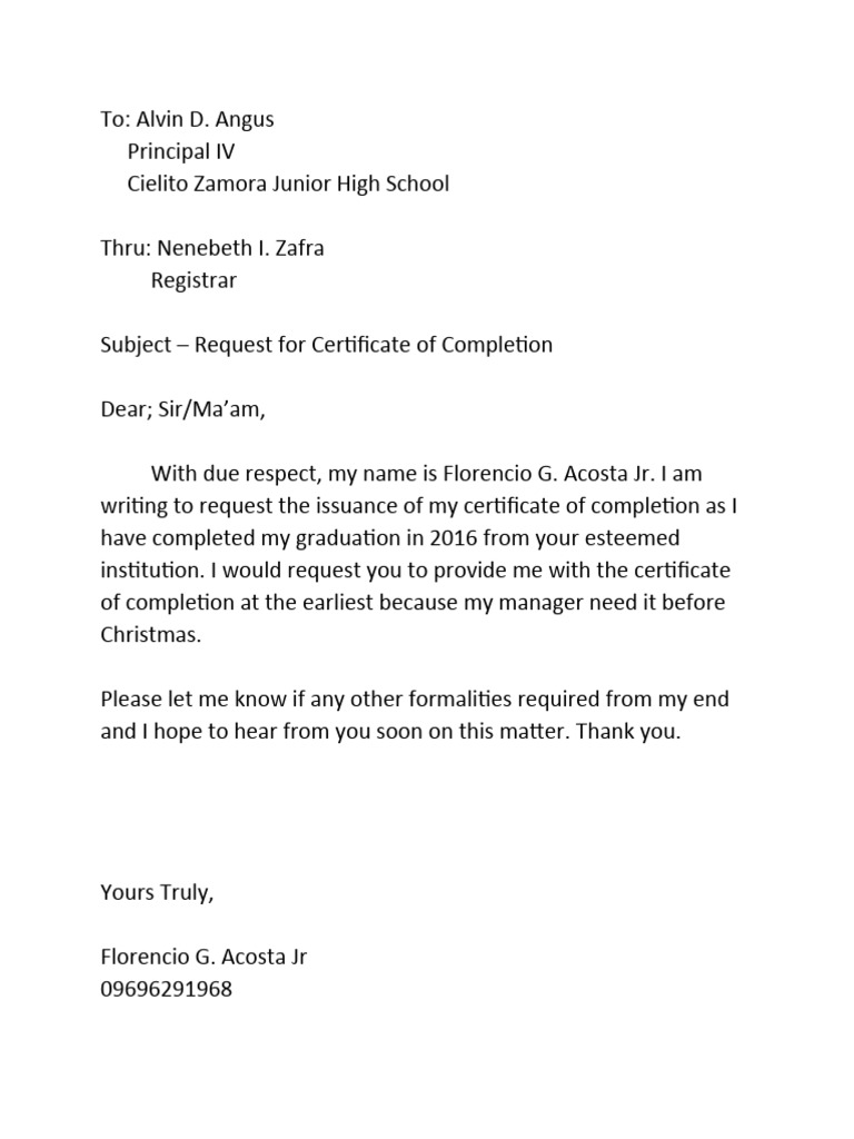 Request Letter | PDF