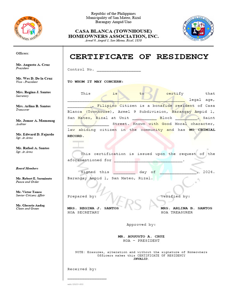 new hoa cert residency PDF Local Government Government