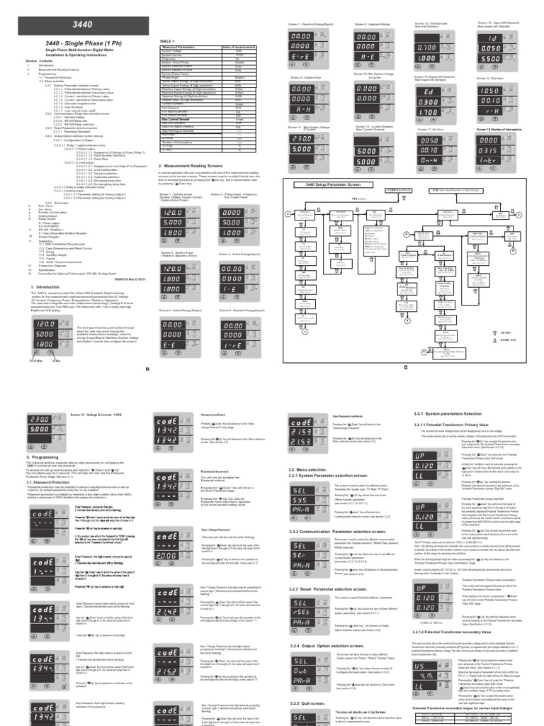 Manual Rish Master 3440 - Rishabh | PDF | Physical Quantities ...