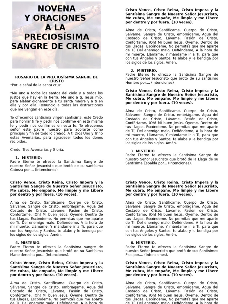 Rosario De La Preciosisima Sangre De Cristo Pdf Cristo Título