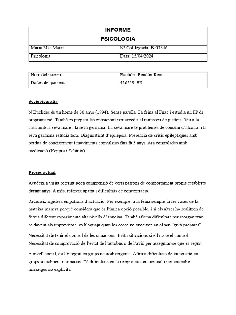 Informe E.R. | PDF