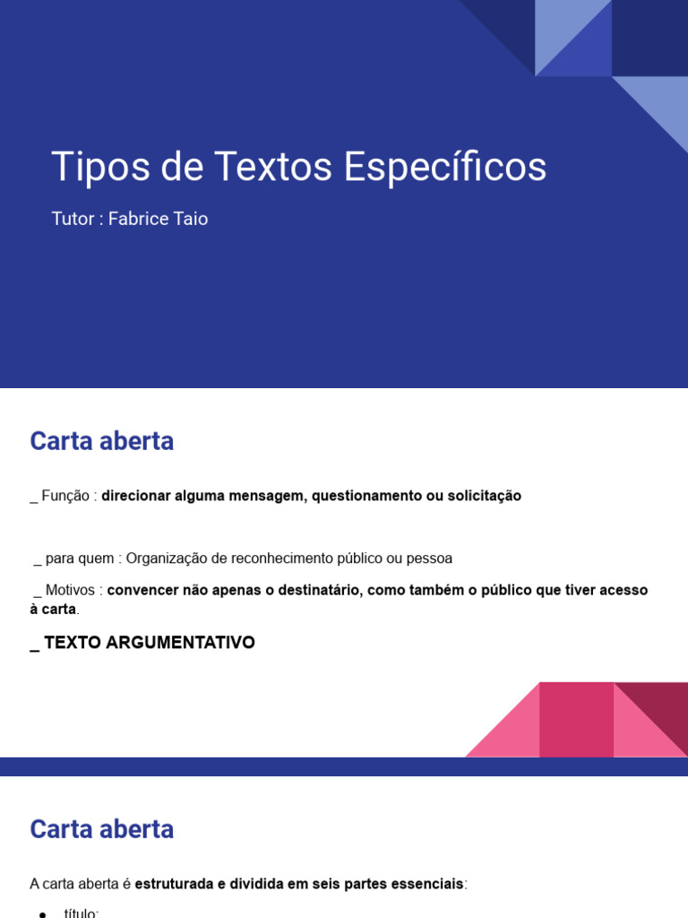 Tipos de Textos Específicos | PDF | Chocolate | Autor