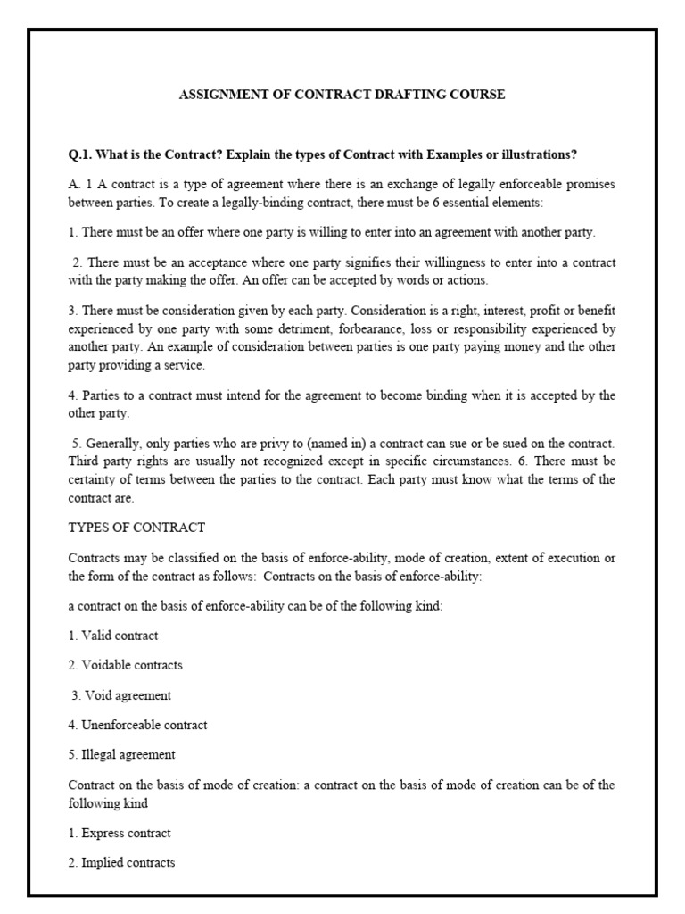 Assignment of Contract Drafting Course | Download Free PDF ...