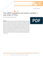 Twin de Ficit Hypothesis and Reverse Causality: A Case Study of China