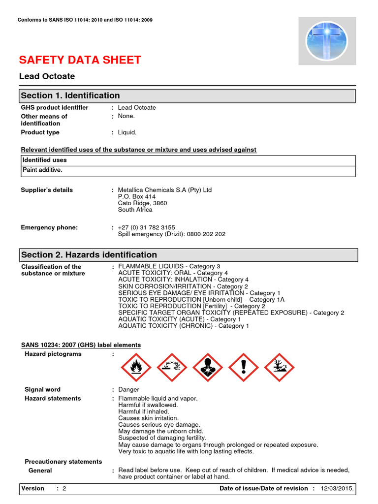 Lead Octoate Download Free PDF Toxicity Safety