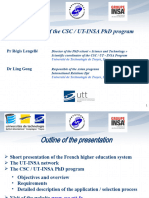 Presentation of The CSC / Ut-Insa PHD Program: PR Régis Lengellé
