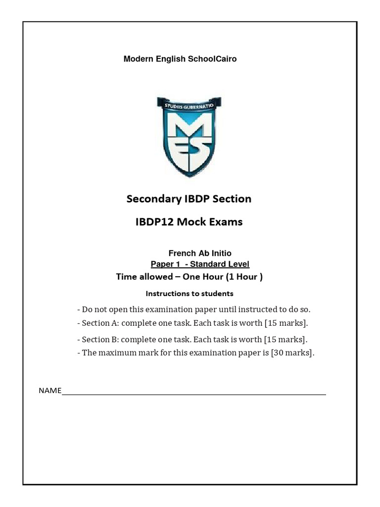 Examen IB Français Ab Initio - Paper 1 | PDF | Affaires | Ordinateurs