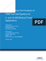 Manufacturing Cost Analysis Pem Fuel Cell Systems 5 and 10 KW Backup Power