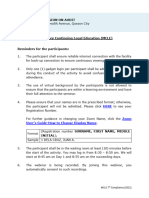 Reminders for the Conduct of MCLE