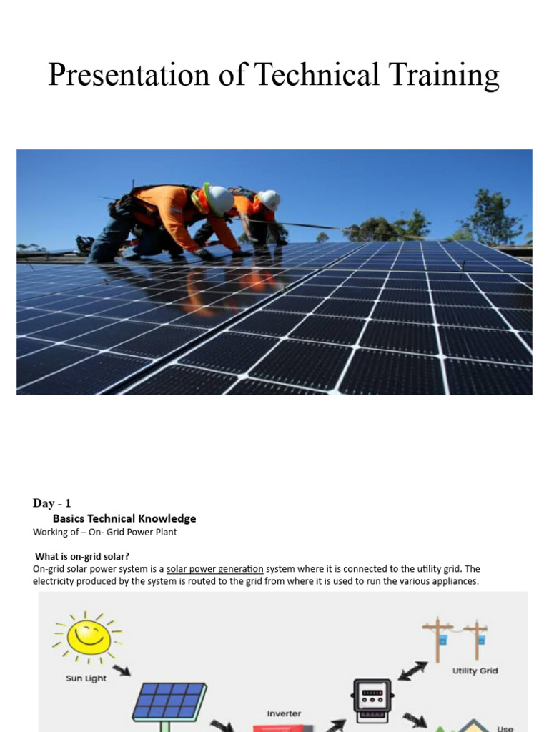 Presentation of Technical Training | PDF | Stainless Steel | Solar Cell