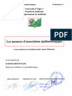 Cours N°3 Les mesures d'association épidémiologiques Dr BENZAROUR HOUDA 