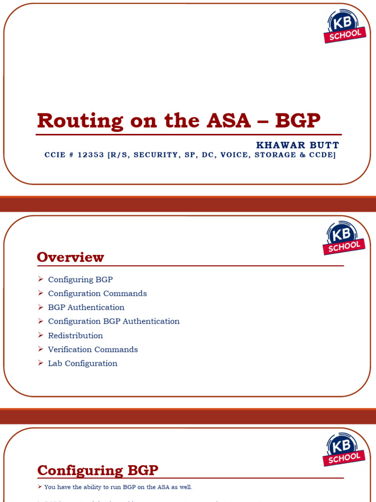 ASA BGP Configuration Guide | PDF | Computer Network | Wide Area Network