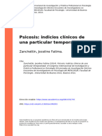Zanchettin, Joceline Fatima (2014) - Psicosis Indicios Clínicos de Una Particular Temporalidad