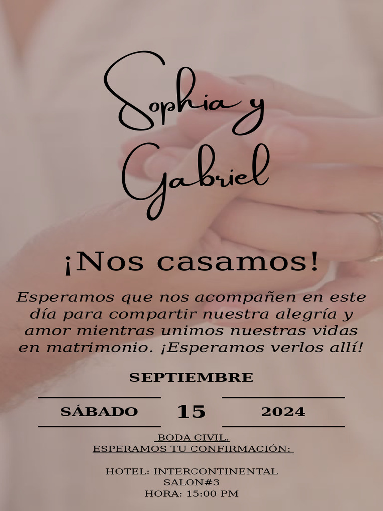 Invitación a Nuestra Boda Civil | PDF, image size:768x1024
