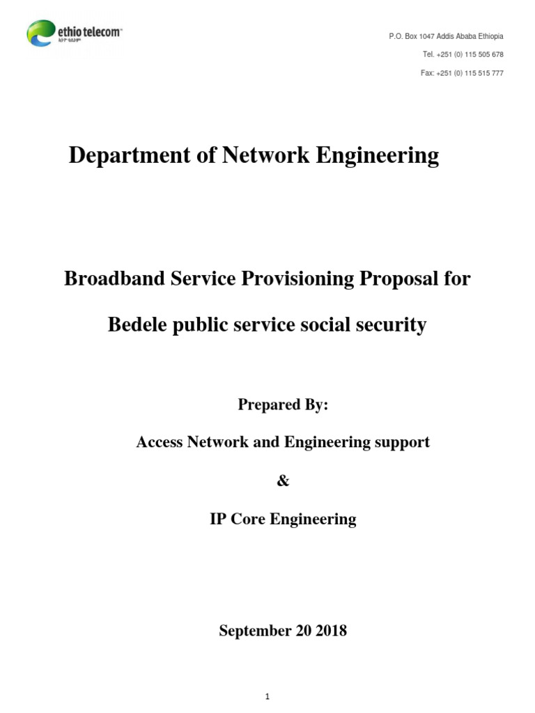 Tailored Solution Proposal With Fiber For Bedele Public Service Social ...