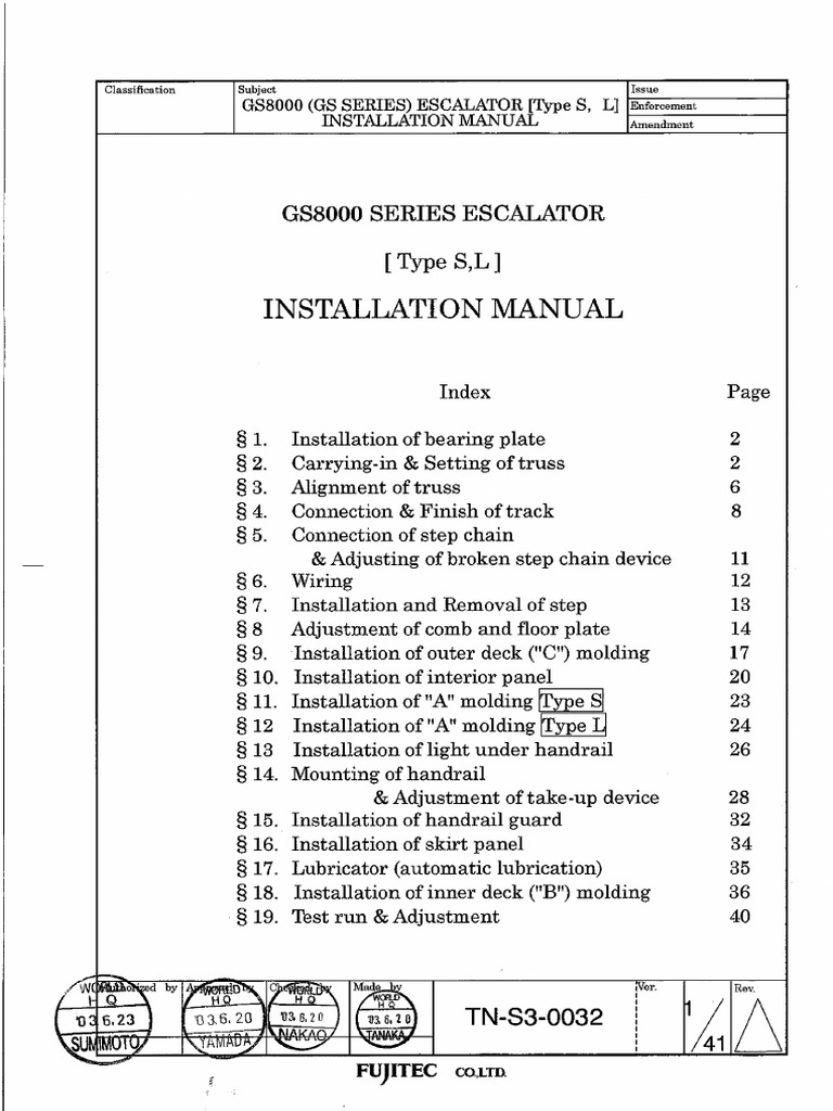 Escalator Installation Manual Pdf