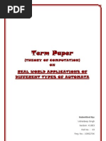 Types of Automata and Its Applications