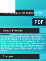 The Freedom of the Human Person