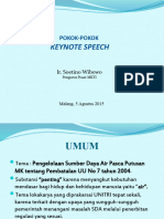 Pokok-Pokok Keynote Speech - 5 Agustus - 2015