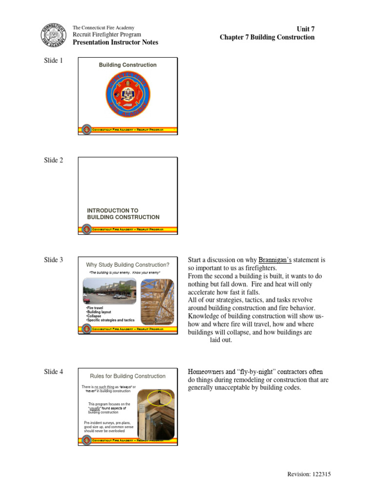 Firefighter Building Construction Overview | PDF | Framing ...