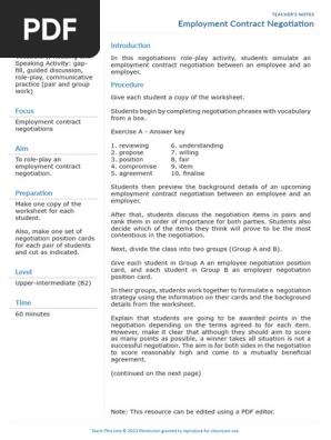 Employment Contract Negotiation