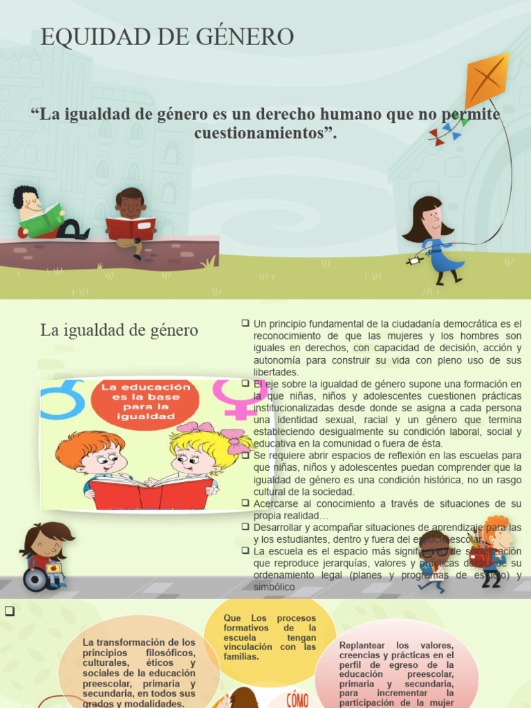 Equidad de Género en la Educación Infantil | PDF | Igualdad de género ...