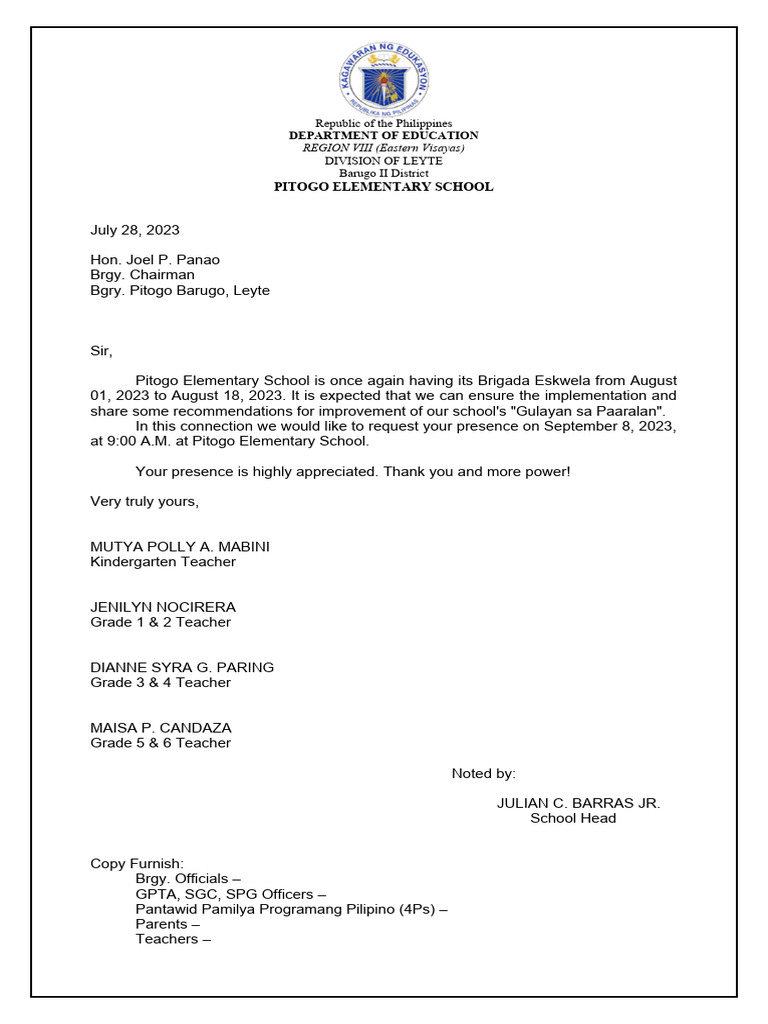 Communication Letters | PDF | Philippines