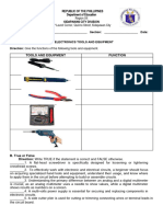 Worksheet - Electronic Tools and Equipment