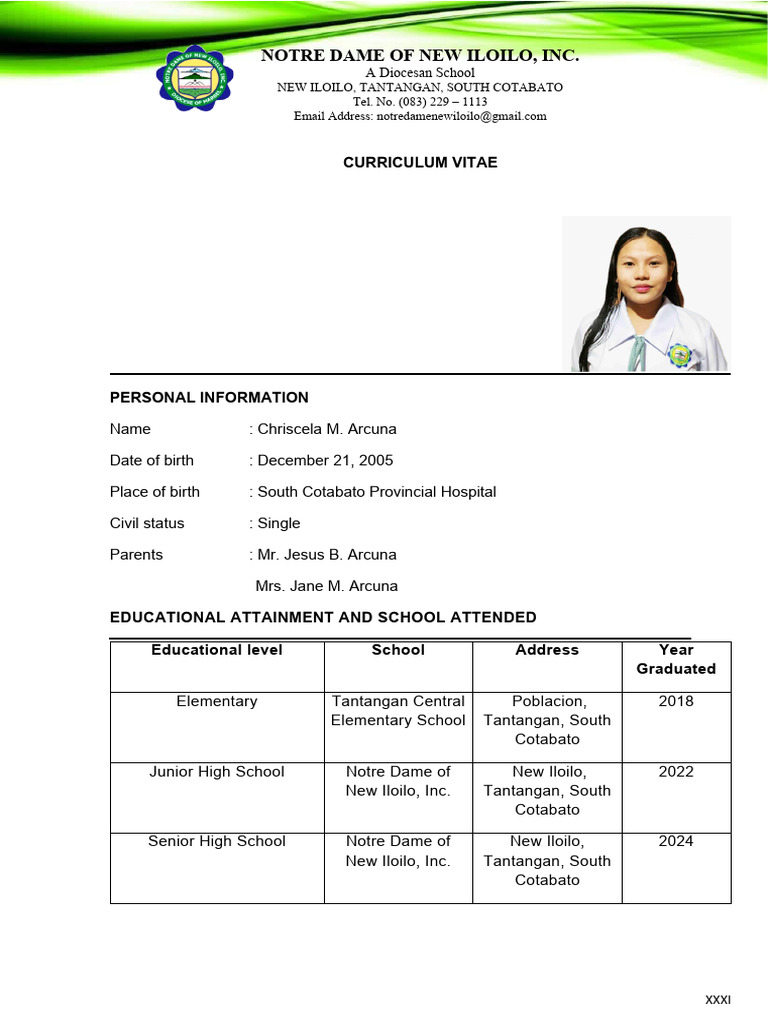 PR2 Curriculum Vitae | PDF | Youth | Educational Organizations