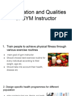 Qualification and Qualities of GYM Instructor