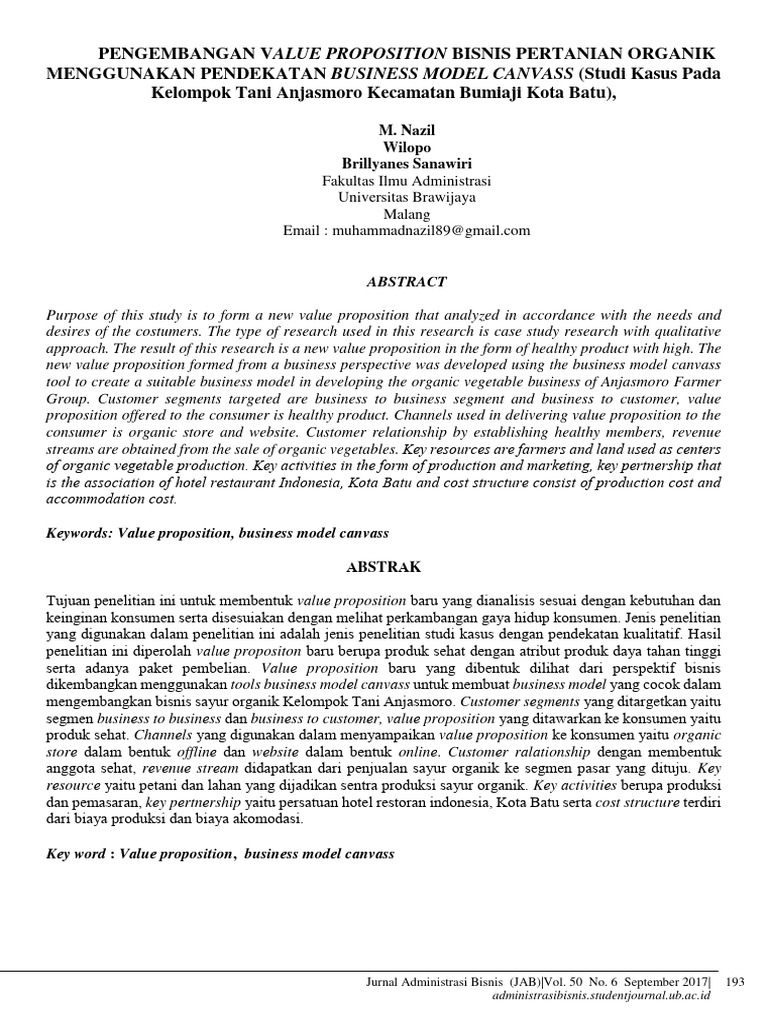 Id pengembangan value proposition bisnis pe pdf logical expressions
