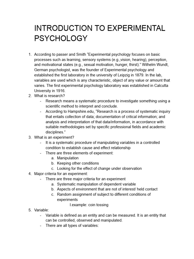 IOP Pratical 1 - in INTRODUCTION TO EXPERIMENTAL PSYCHOLOGY | PDF ...