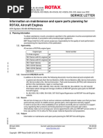 Service Letter Information On Maintenance and Spare Parts Planning For Rotax Aircraft Engines