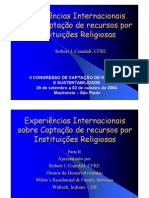 Experiências Internacionais Na Captação de Recursos Por Instituições Religiosas