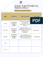 Planning Editorial Hebdomadaire du 25 au 31 mars 2024