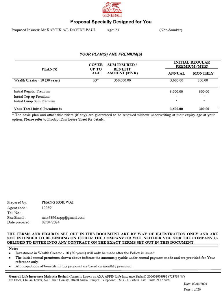 FES f4CgUXvt Sales Illustration | PDF | Insurance | Life Insurance
