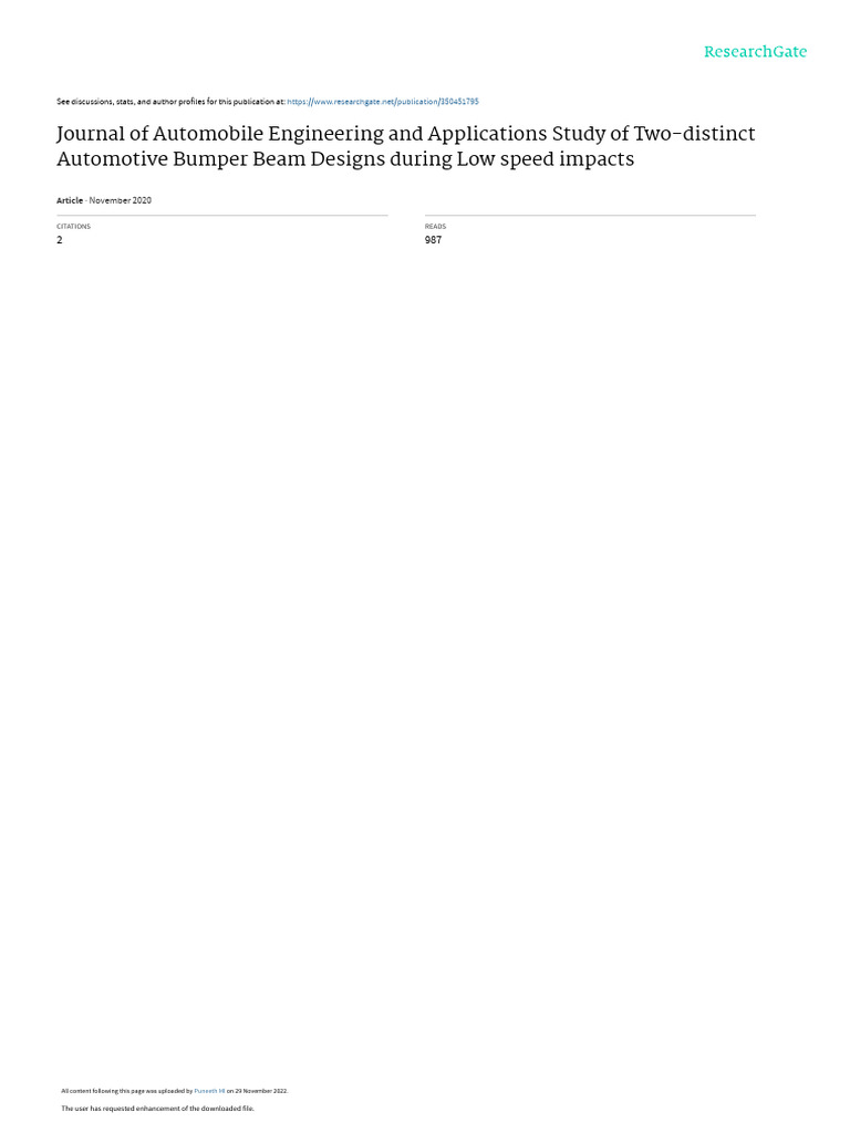 Automotive Bumper Beam Design Analysis | PDF | Deformation (Engineering ...