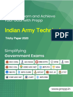 Indian Army Technical: Trichy Paper 2020