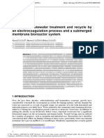 Municipal wastewater treatment and recycle by electrocoagulation and submerged mbr